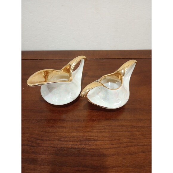 Vintage Art Deco Pearl China Co. Iridescent Lusterware Creamer and Suga Bowl Set - Picture 1 of 5